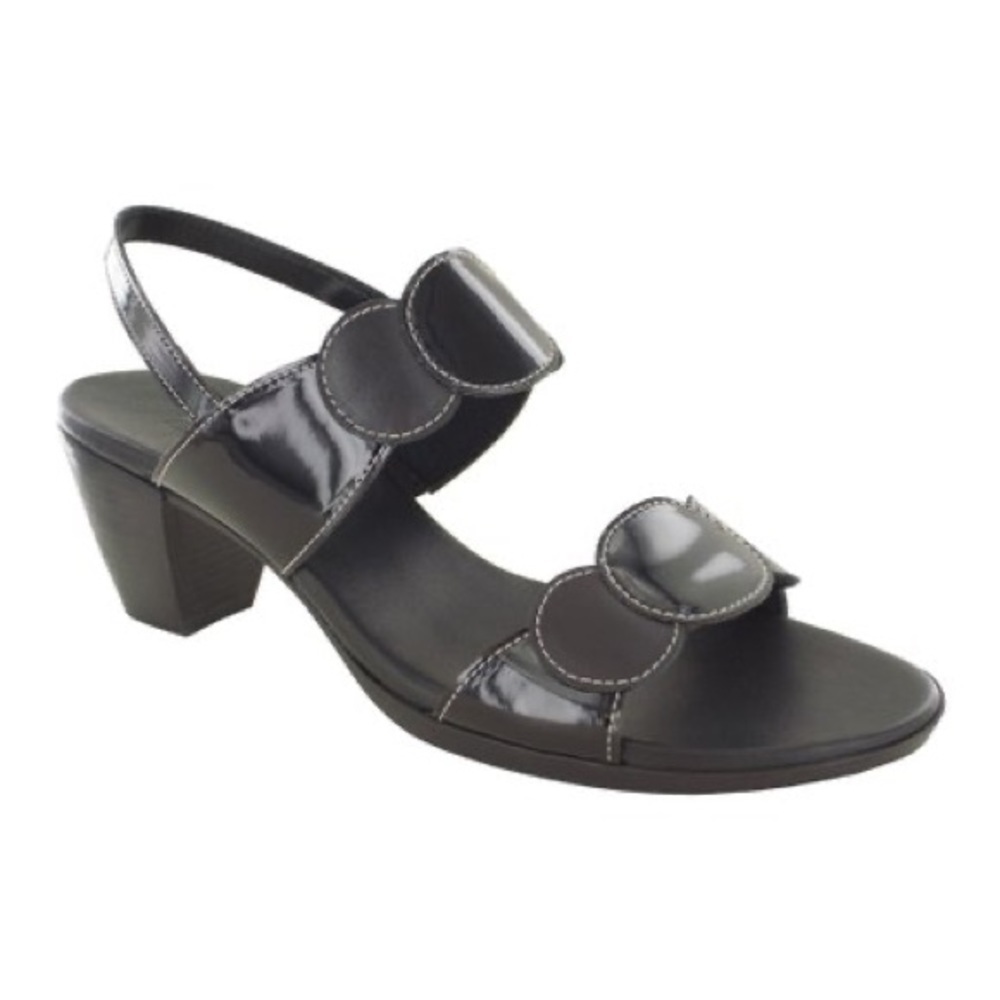 NEW Munro Solar Patent Leather Sandals 8 Black Leather Block Heel Womens